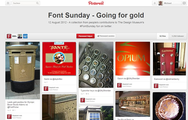 Font Sunday - Going for Gold - Design Museum London - Pinterest Board